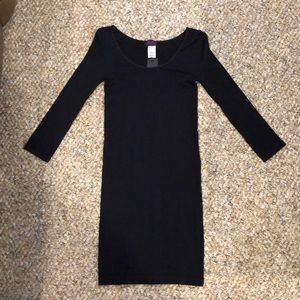 Black stretchy long sleeve dress